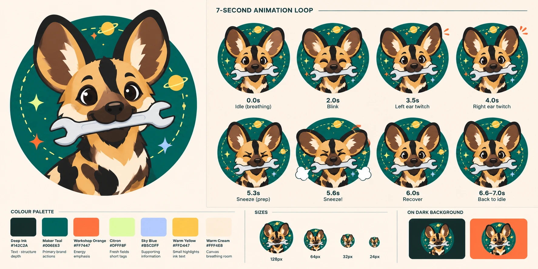 Concept sheet, the Space Works mascot