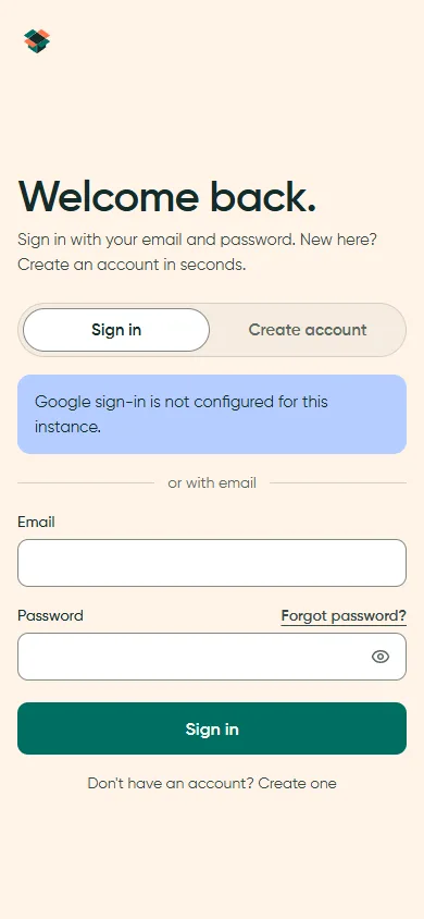 Sign-in split screen, phone